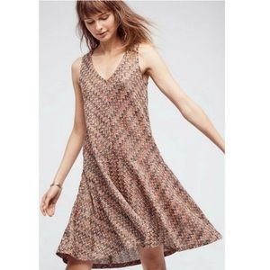 Anthropologie Maeve Westwater Multicolored Chevron Dress Size XS